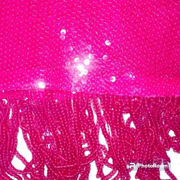 ADIDAS IVY PARK PINK SEQUIN SHORTS WITH FRINGE (PLUS SIZE) SIZE 2X NWT - Picture 9 of 12